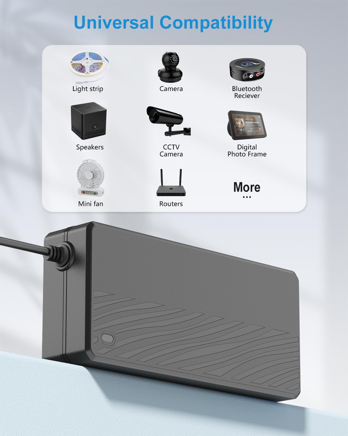 ALITOVE 5V 15A showing safety features: overload and short-circuit protections