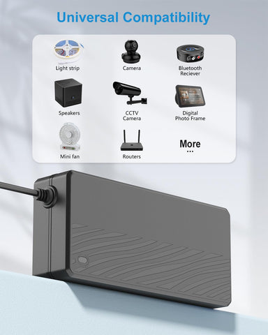 ALITOVE 5V 15A showing safety features: overload and short-circuit protections