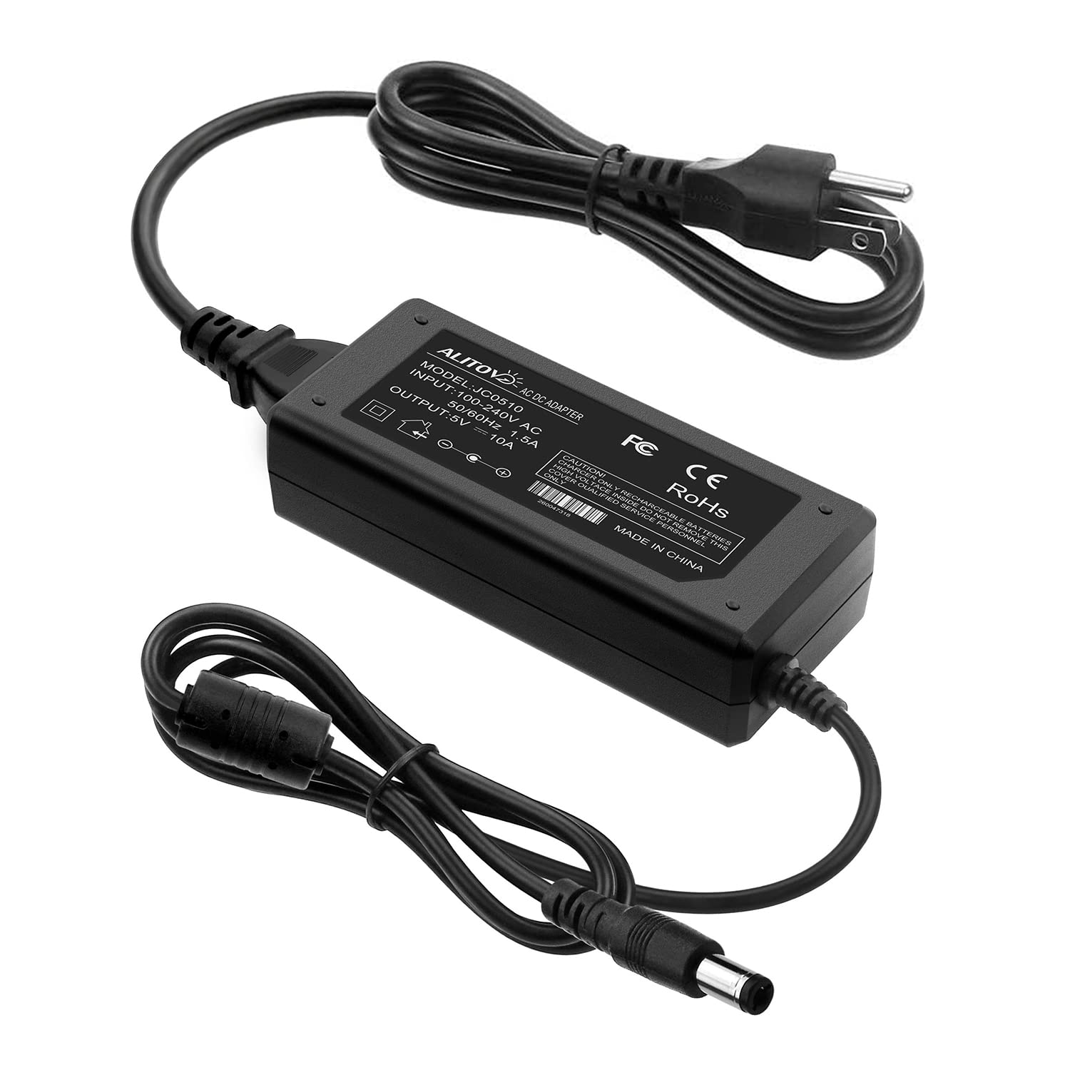 ALITOVE 5V 50W power supply for LED strips delivers reliable brightness