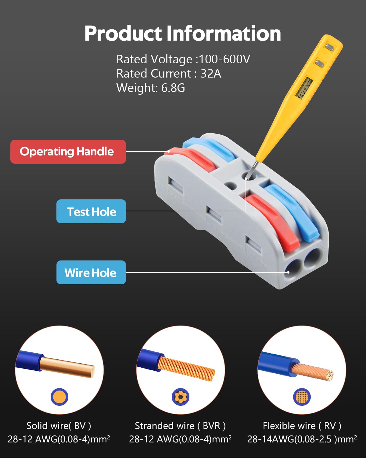 ALITOVE reusable connectors simplify detaching and reattaching wires for testing.