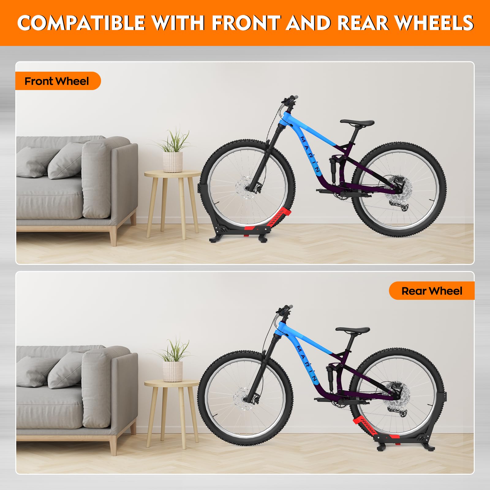 ALIXUEQIN bike stand floor fits 24-29 inch bikes.