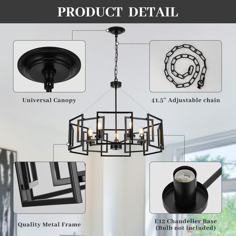 ALIYIQI 5-light chandelier in bedroom for soft mood lighting