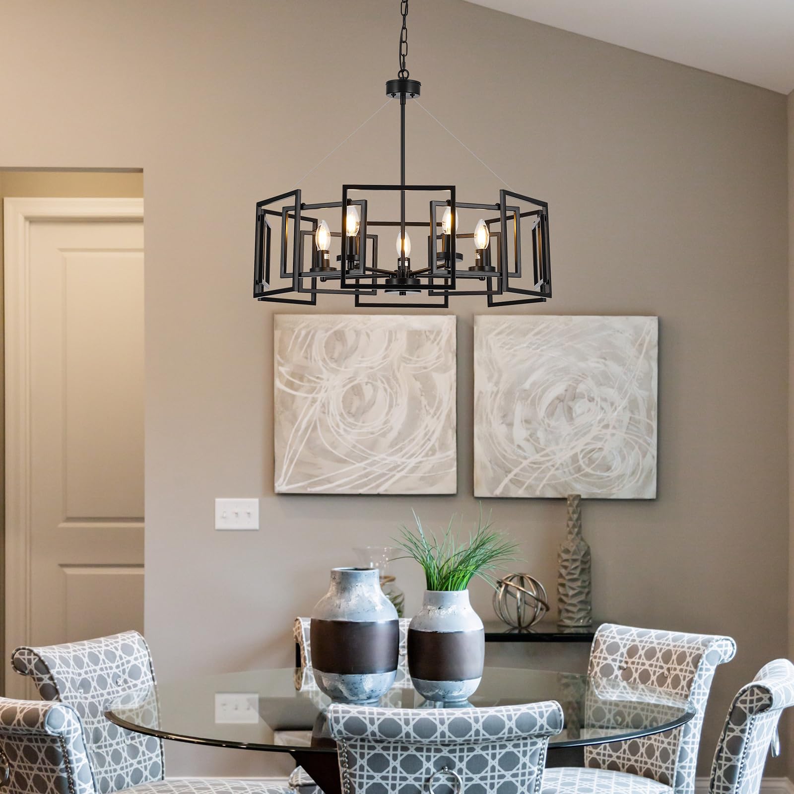 ALIYIQI 5-light chandelier with dimmer capability for adjustable mood