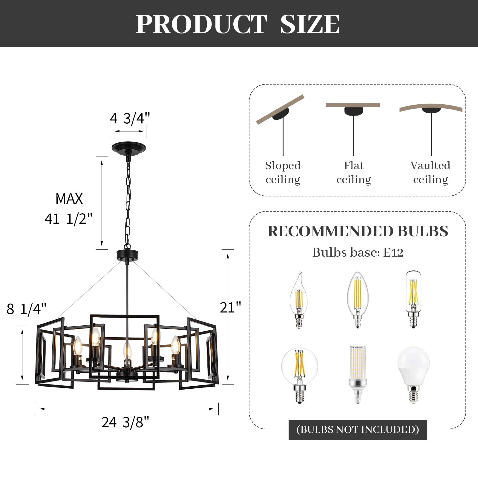ALIYIQI 5-light chandelier in entryway adds modern industrial focal point