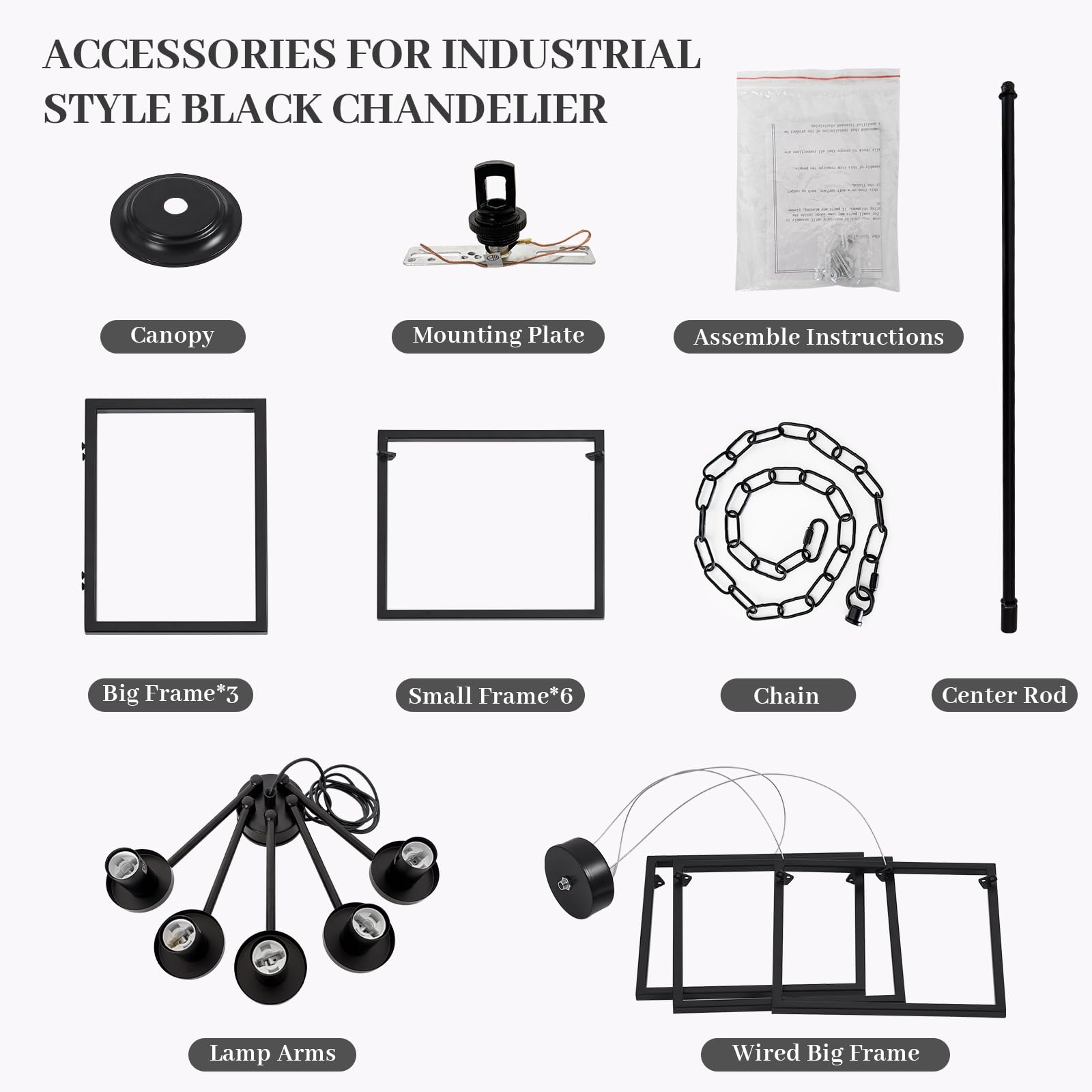ALIYIQI 5-light chandelier in study providing stylish task lighting