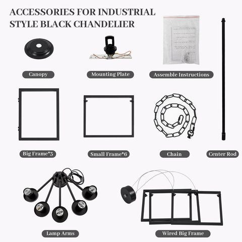 ALIYIQI 5-light chandelier in study providing stylish task lighting