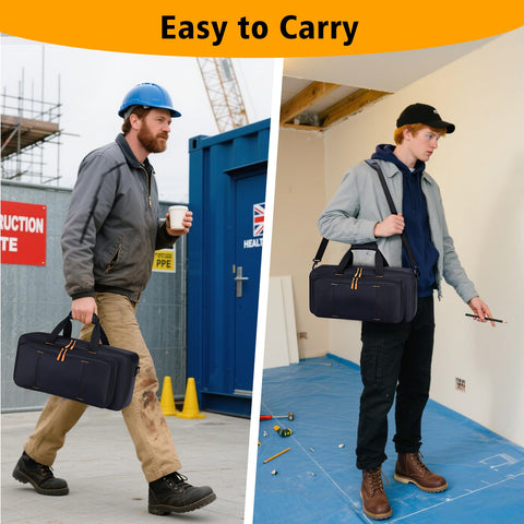 Aljikz reciprocating saw case detachable shoulder strap enables comfortable transport.