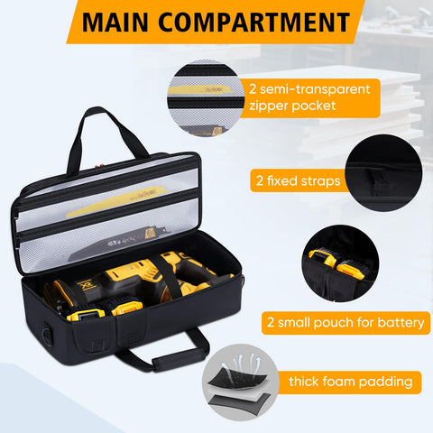 Aljikz reciprocating saw case zipper detail emphasizes secure gear transport.