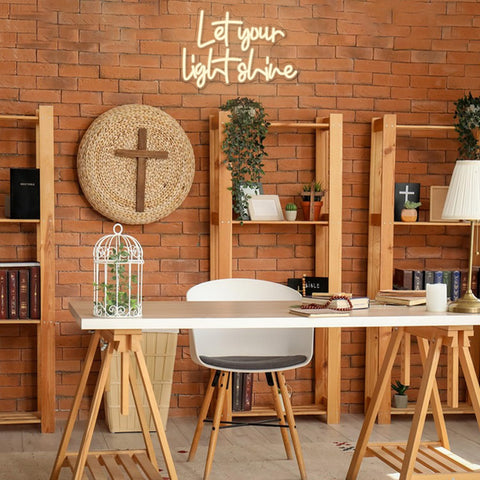 Alkkign 16.5 by 11.5 inch neon sign fits desks and walls