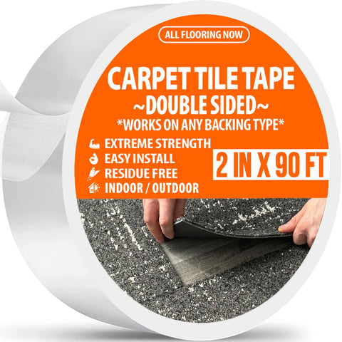 All Flooring Now carpet-tape-roll demonstrates strong hold for tiles.