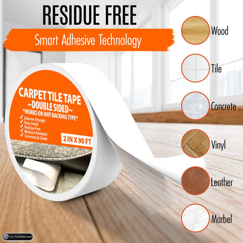 All Flooring Now residue-free-removal peels cleanly from surfaces.