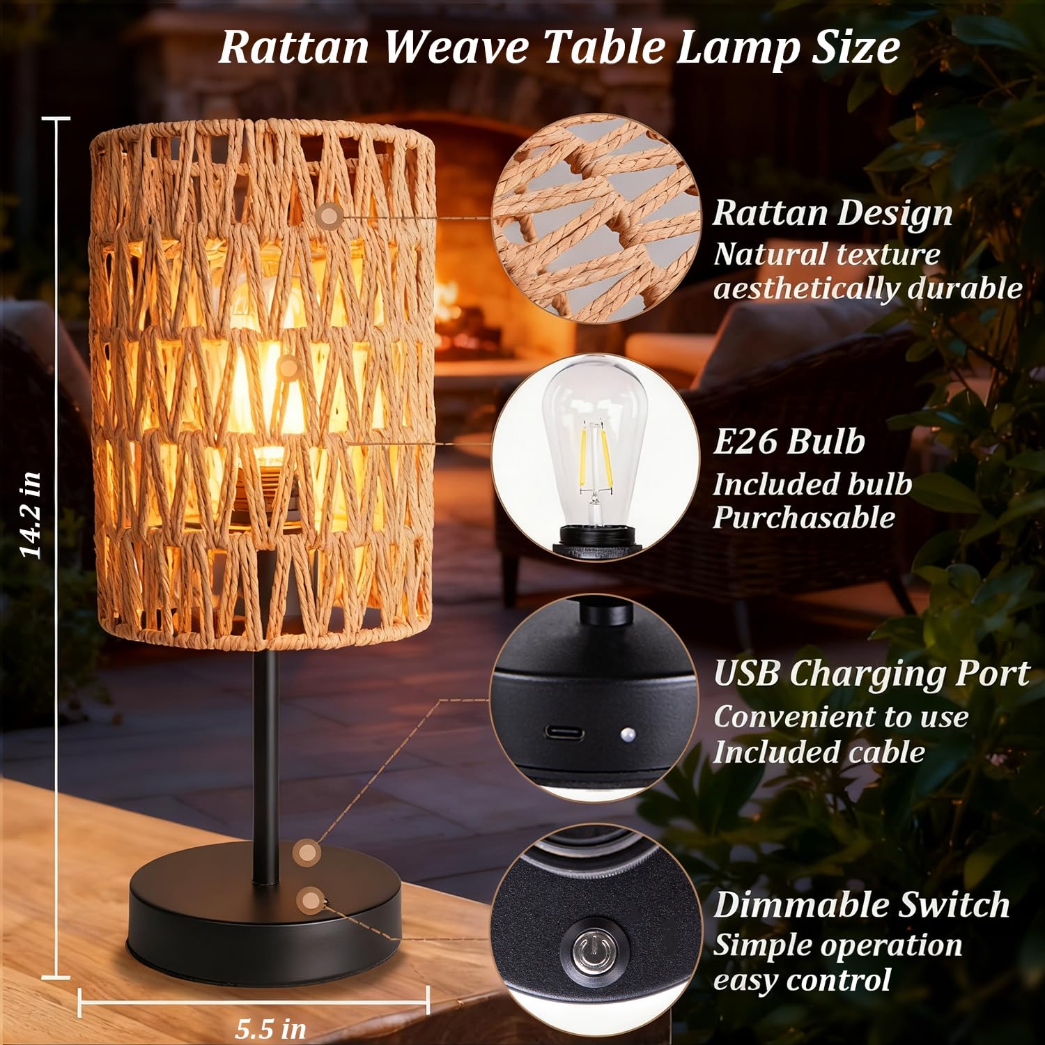 ALL FORTUNE two-lamp set enhances bedside or living room decor with warm glow.