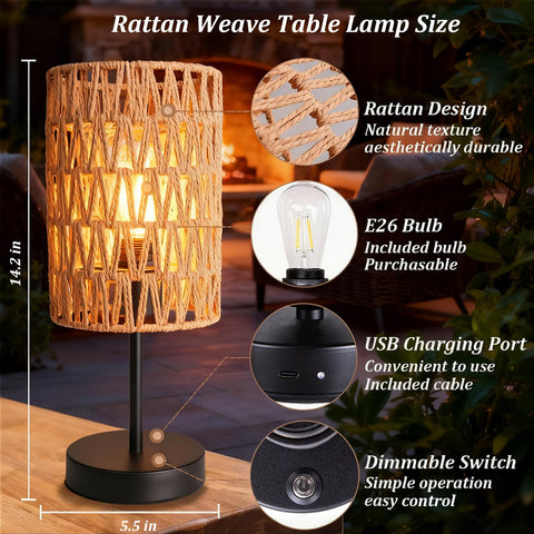 ALL FORTUNE two-lamp set enhances bedside or living room decor with warm glow.