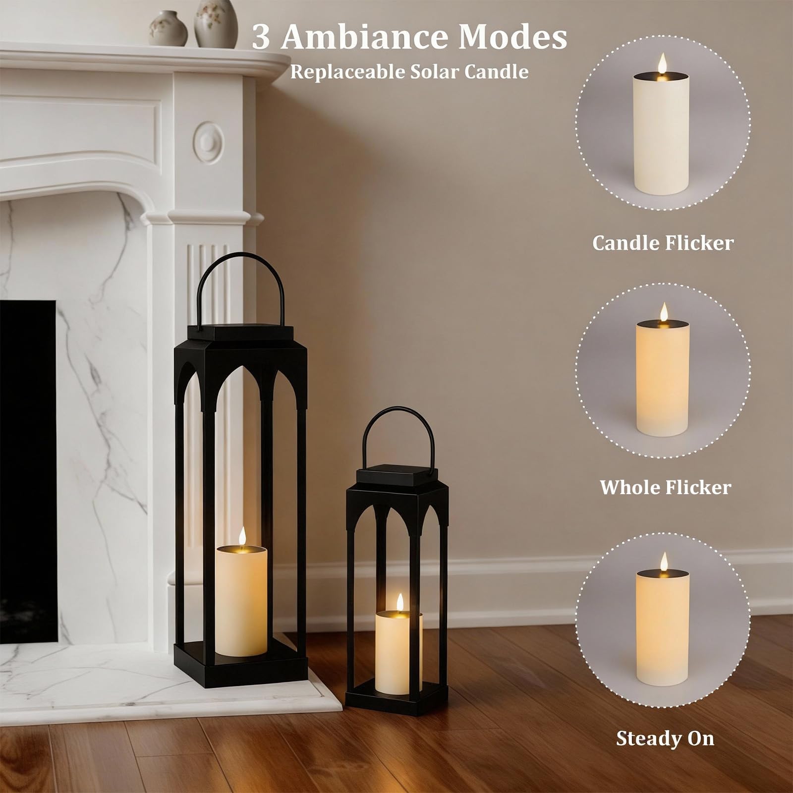 ALL FORTUNE lanterns with sturdy hanging handle for porch setup.