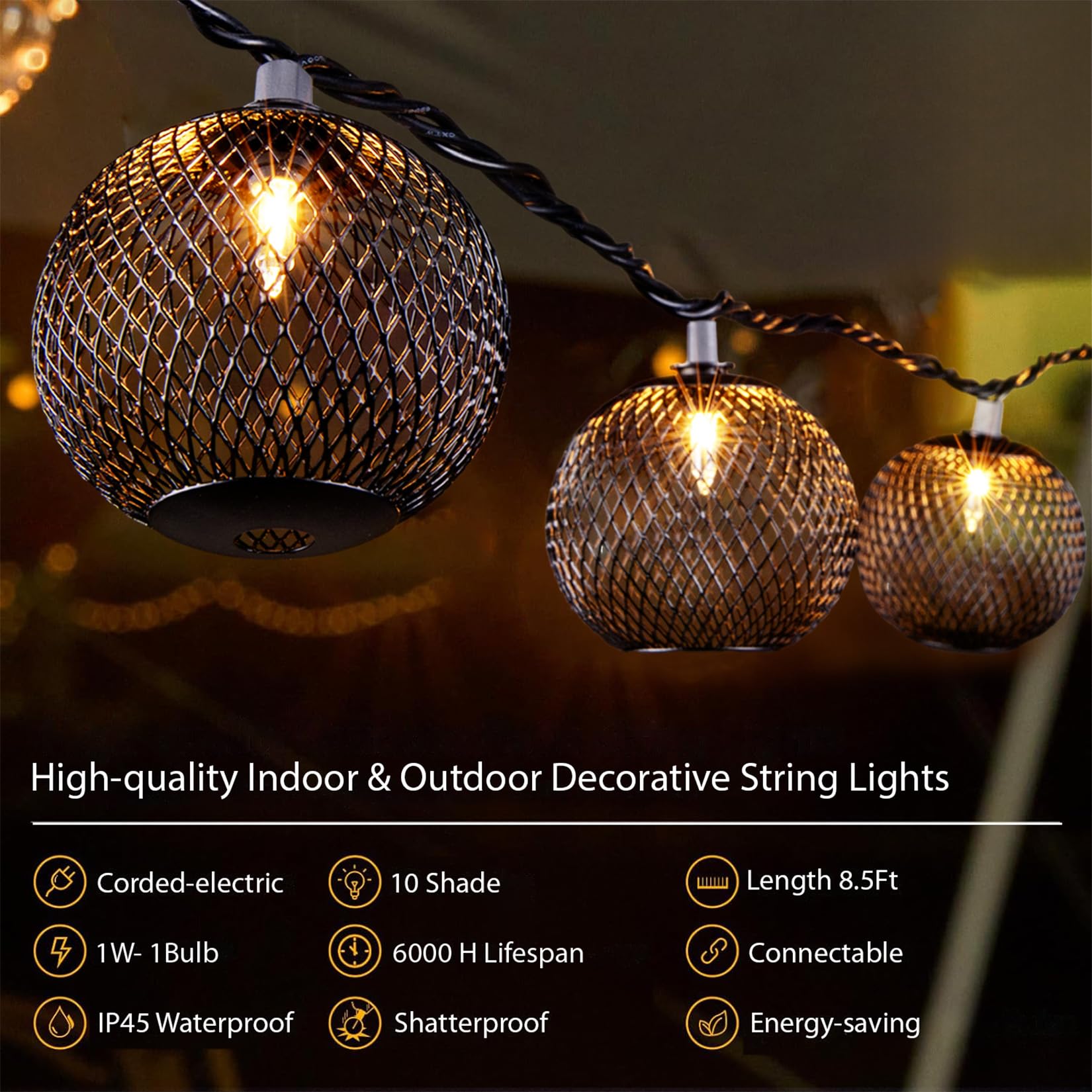 All Fortune lantern string emits warm white light for cozy spaces.