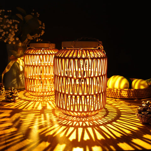 ALL FORTUNE solar outdoor lantern hanging in garden creates warm ambience for evenings