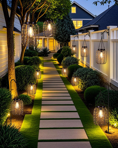 ALL FORTUNE lanterns enhancing yard and patio ambiance for evenings