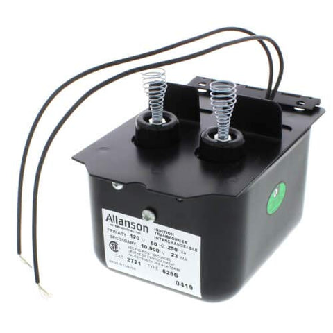 Allanson Ignition Transformer for Becket A installed on burner showing reliable startup.