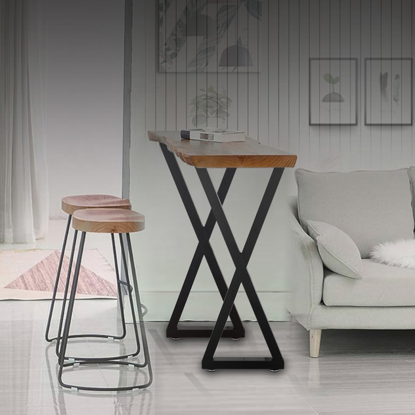 ALLCOS bar-leg set adapts to many table styles and heights.