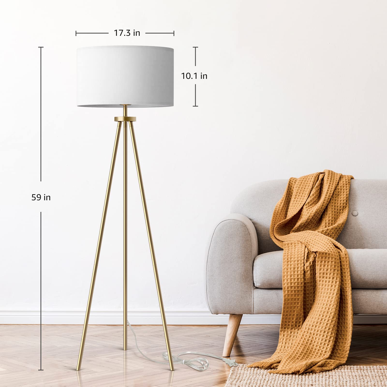 ALLDIO tall floor lamp suitable for home office and reading