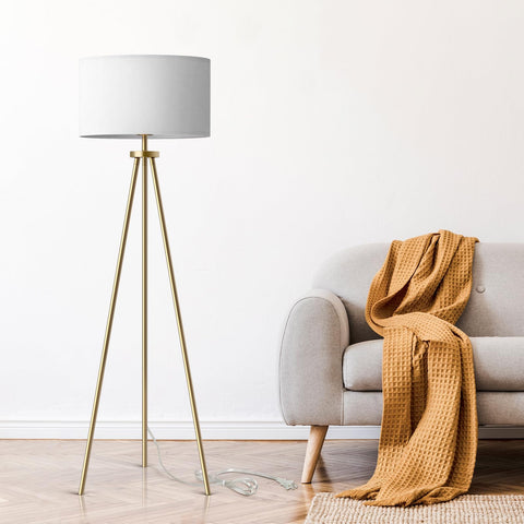 ALLDIO tripod floor lamp with brass base for a bold living room statement