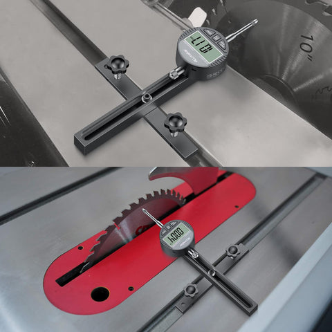 ALLmeter Digital Table Saw Gauge measures arbor runout for true rotation and better alignment