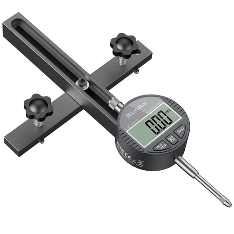ALLmeter Digital Table Saw Gauge dial indicator in action for precise blade alignment in workshops