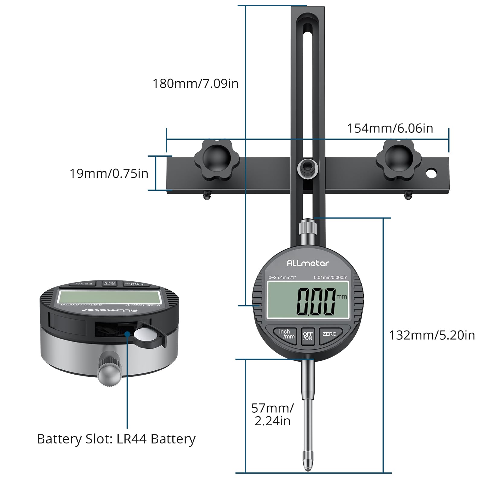 ALLmeter Digital Table Saw Gauge supports router lifts and jointer knives setup