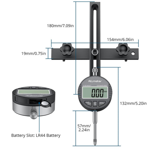 ALLmeter Digital Table Saw Gauge supports router lifts and jointer knives setup