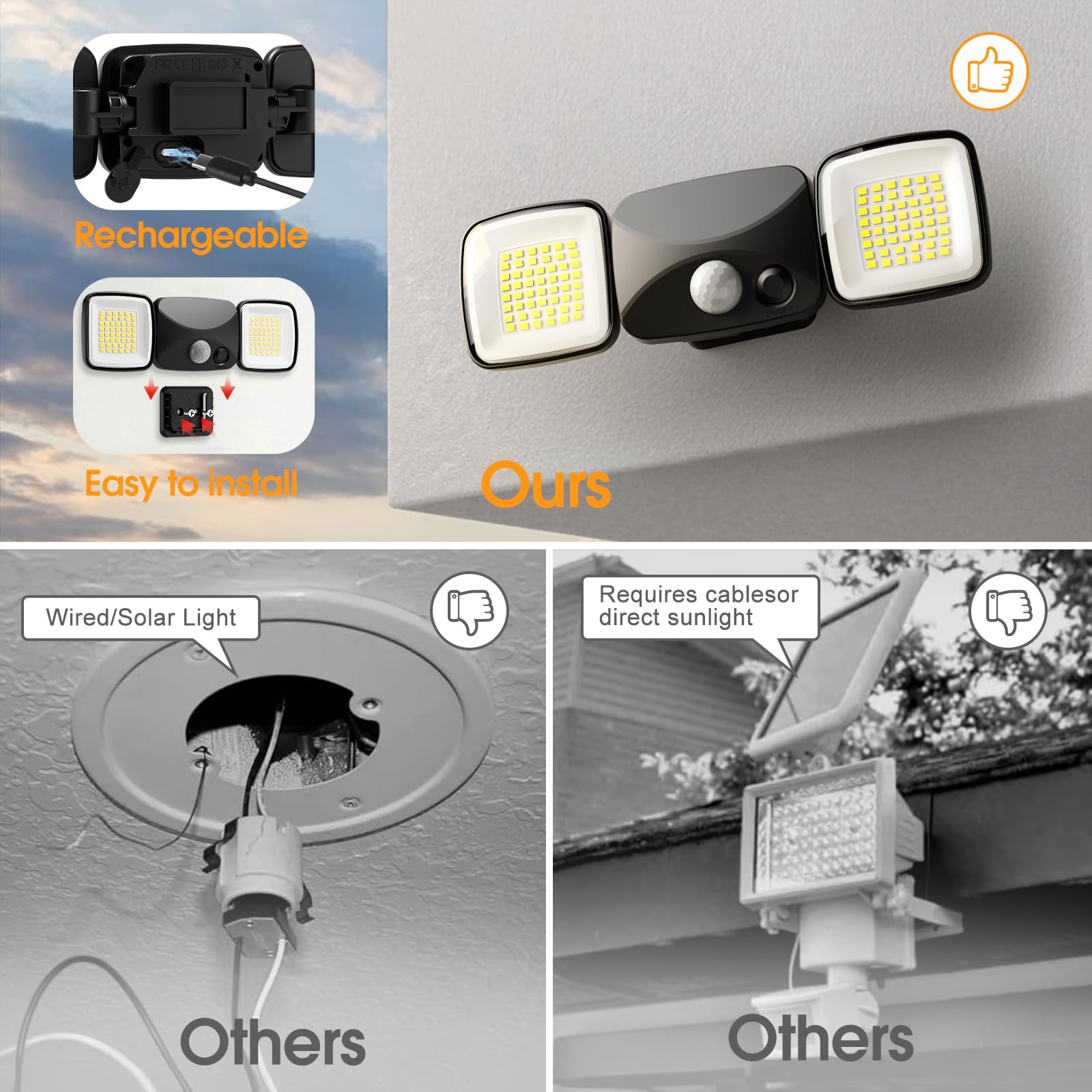 Allotall flood light on patio delivering welcoming outdoor illumination