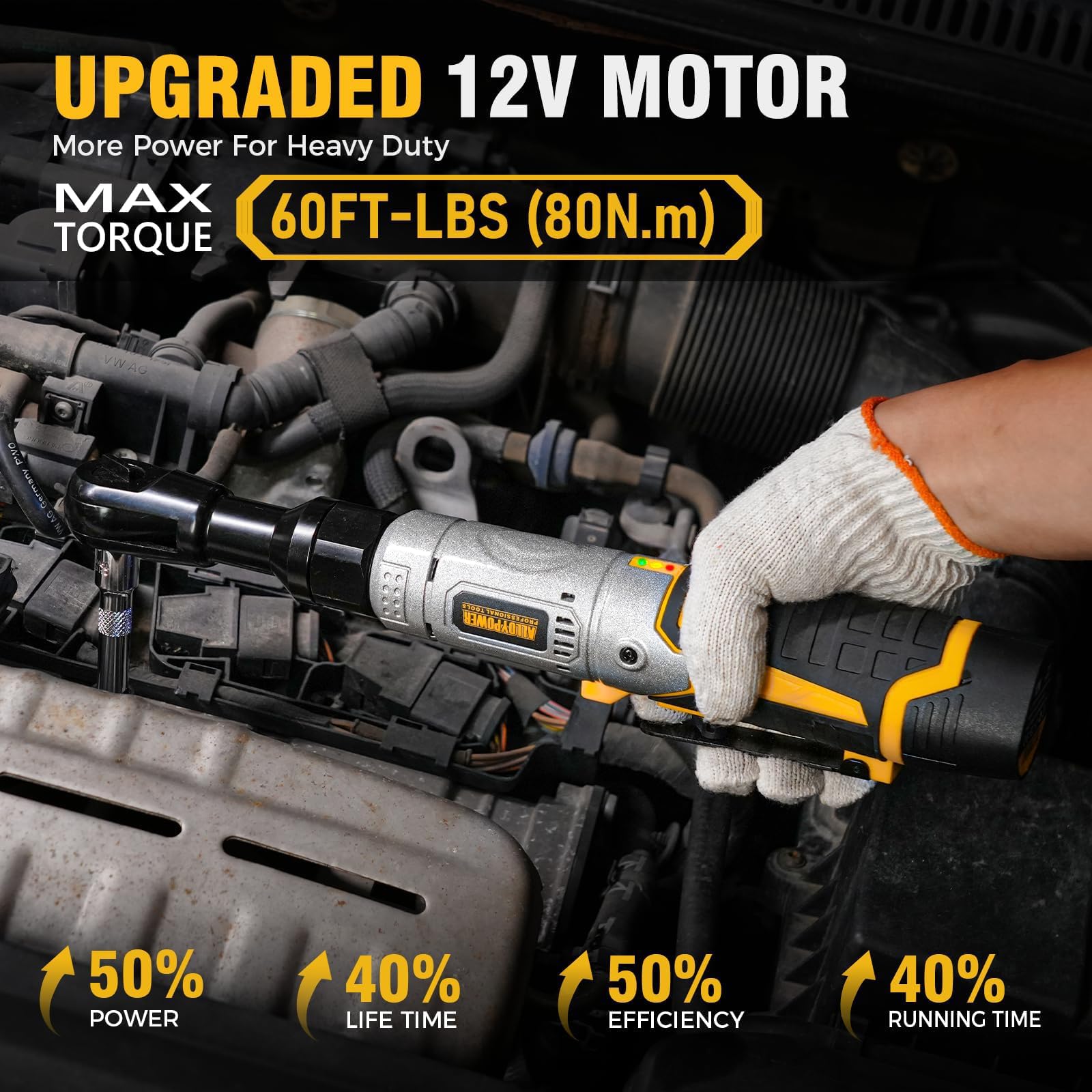 ALLOY POWER extended neck view shows slim head for tight-space work.