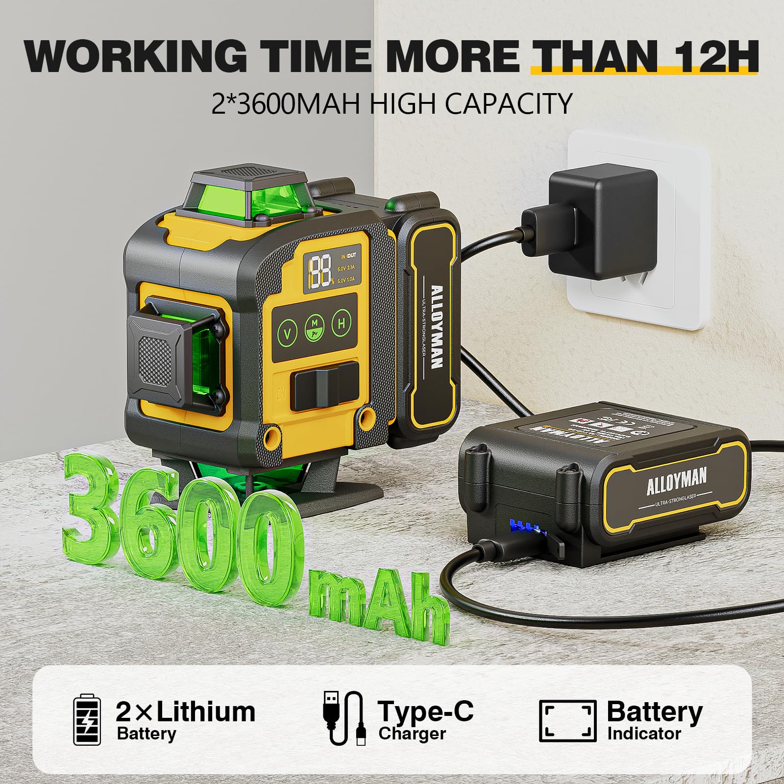 Alloyman 360 degree magnetic swivel stand provides versatile tool positioning.