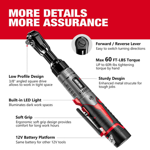 Alloyman built-in LED light for dark work areas