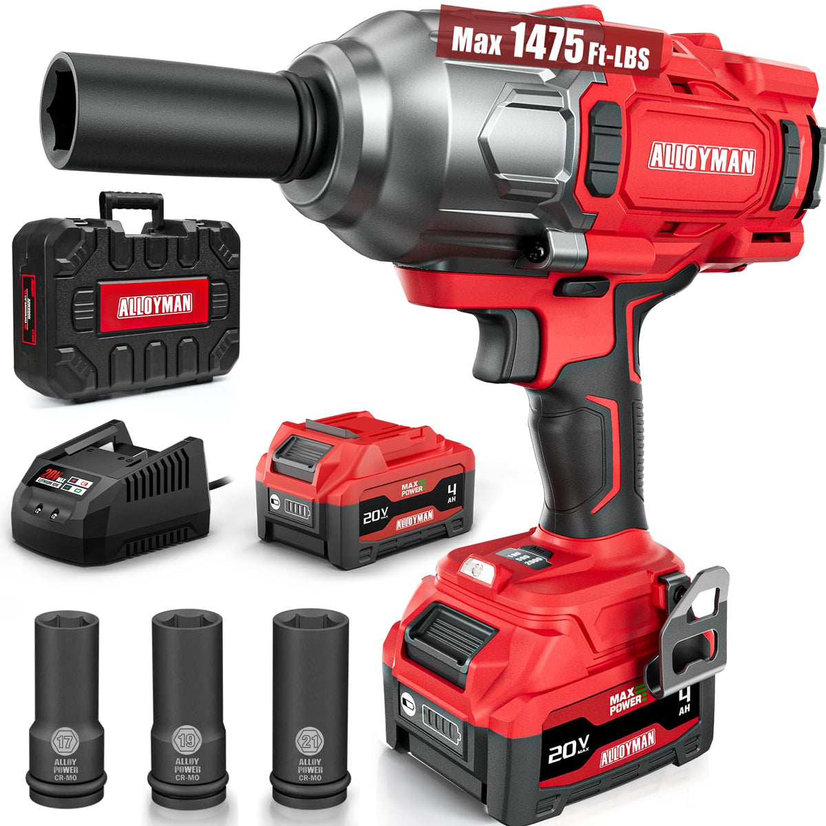 Alloyman cordless impact wrench showing high torque for tough bolt removal