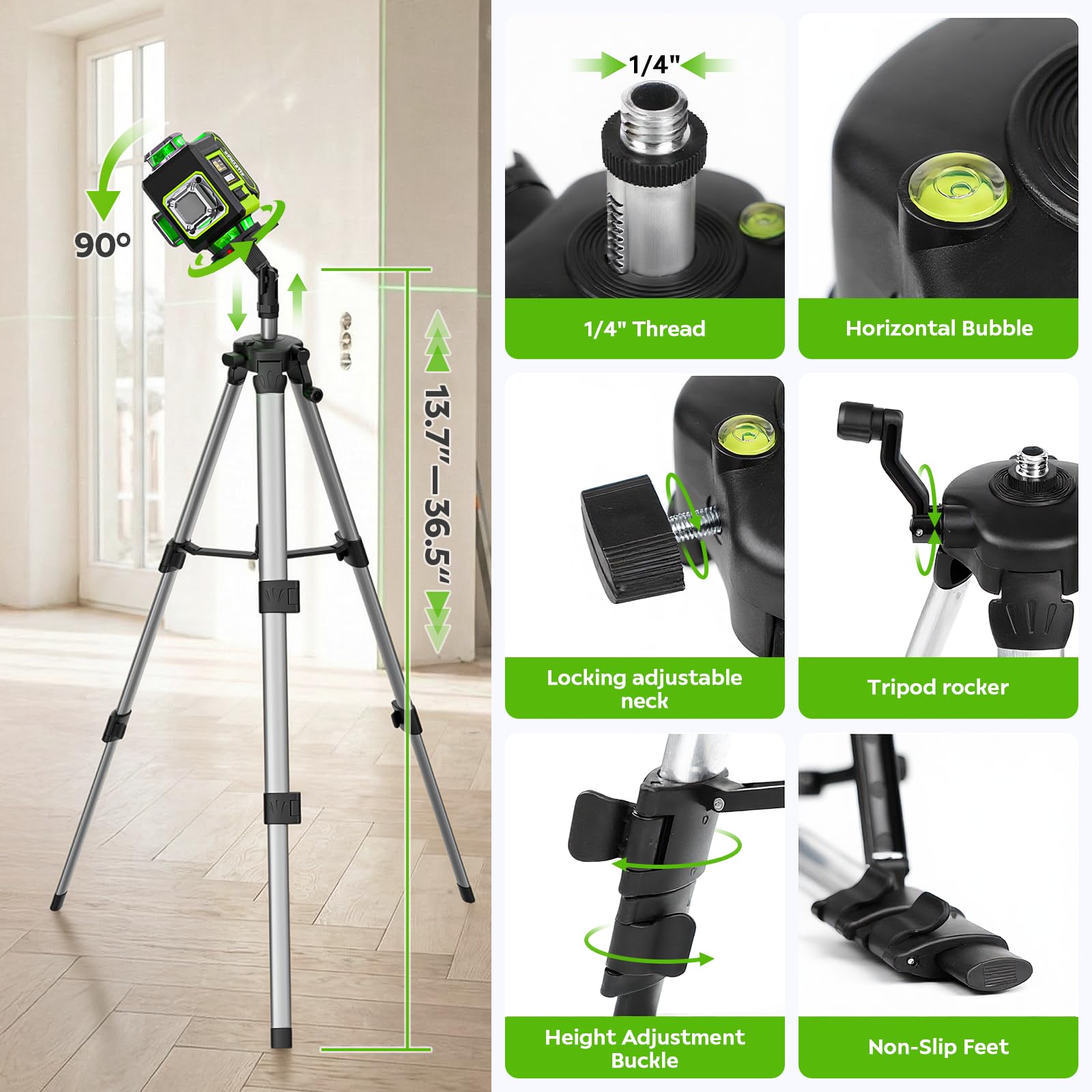 Alloyman Laser Level accessories include magnetic bracket for flexible mounting.