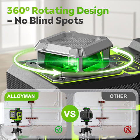 Alloyman Laser Level in Outdoor Pulse mode with remote control.