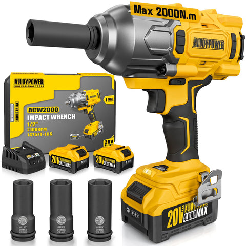 Alloy Power cordless brushless impact wrench in action frees rusted lug nuts.