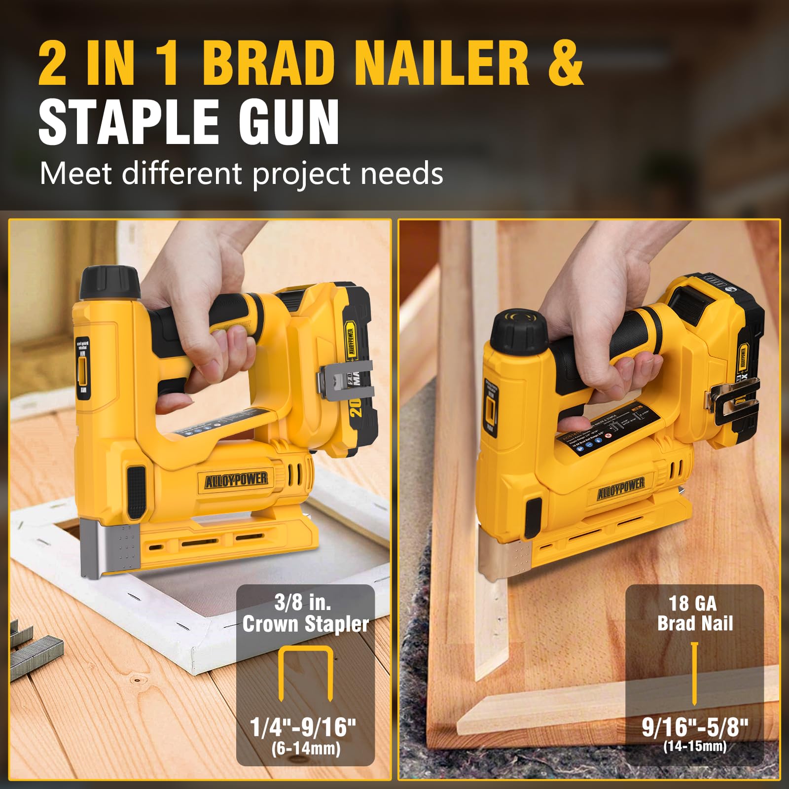 ALLOY POWER cordless stapler in action for upholstery projects without hoses.