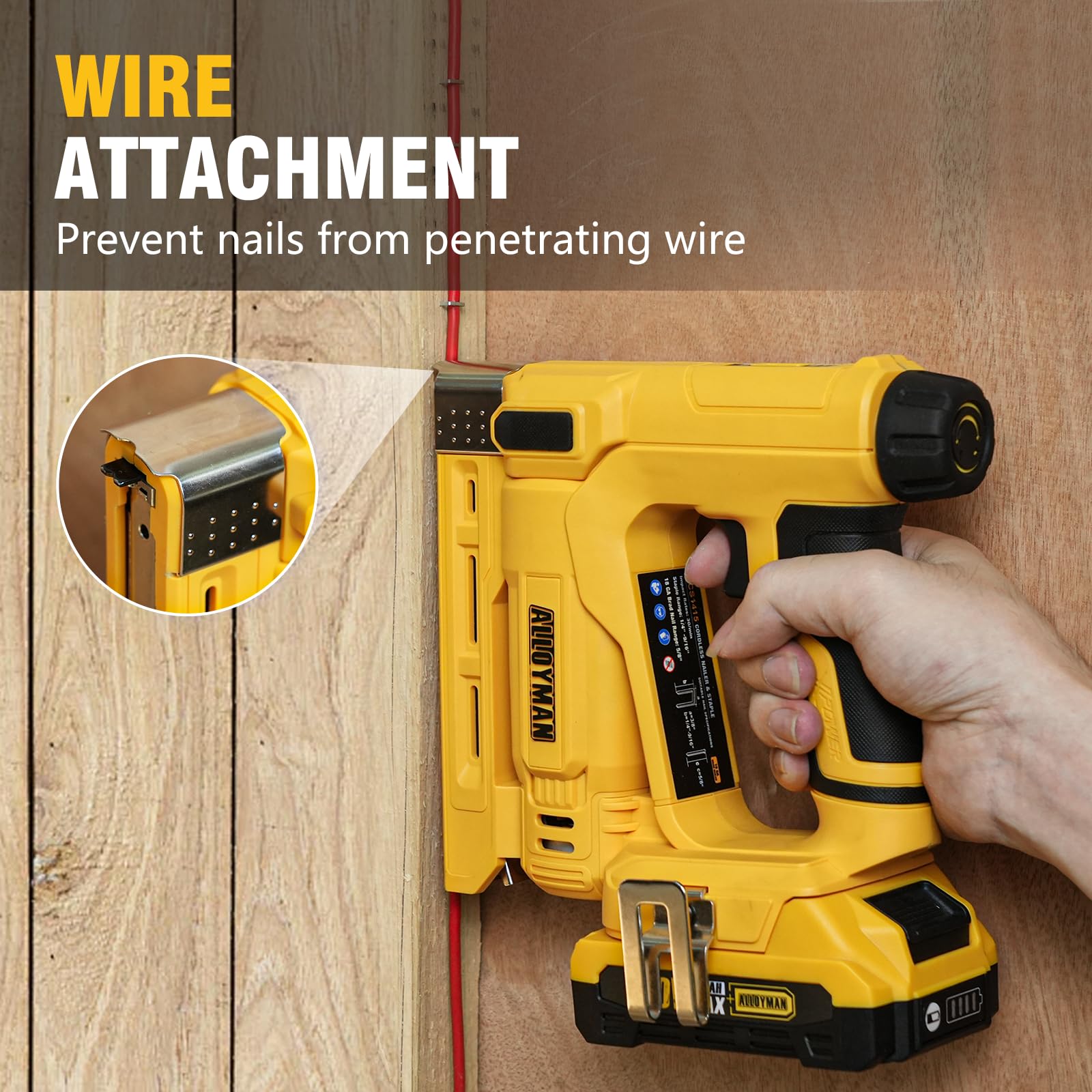 ALLOY POWER depth adjustment knob enables customized nail penetration.