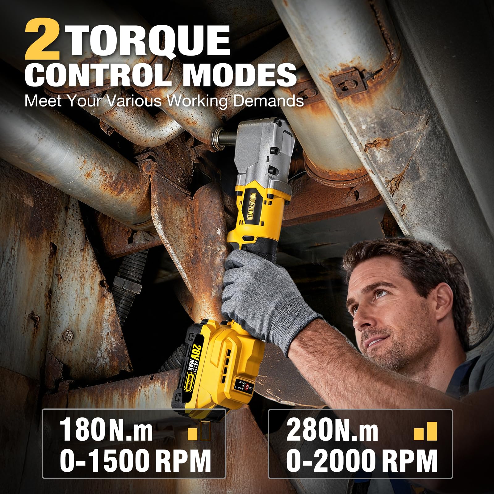 ALLOYPOWER extended reach at 15.5 inches for hard-to-reach bolts