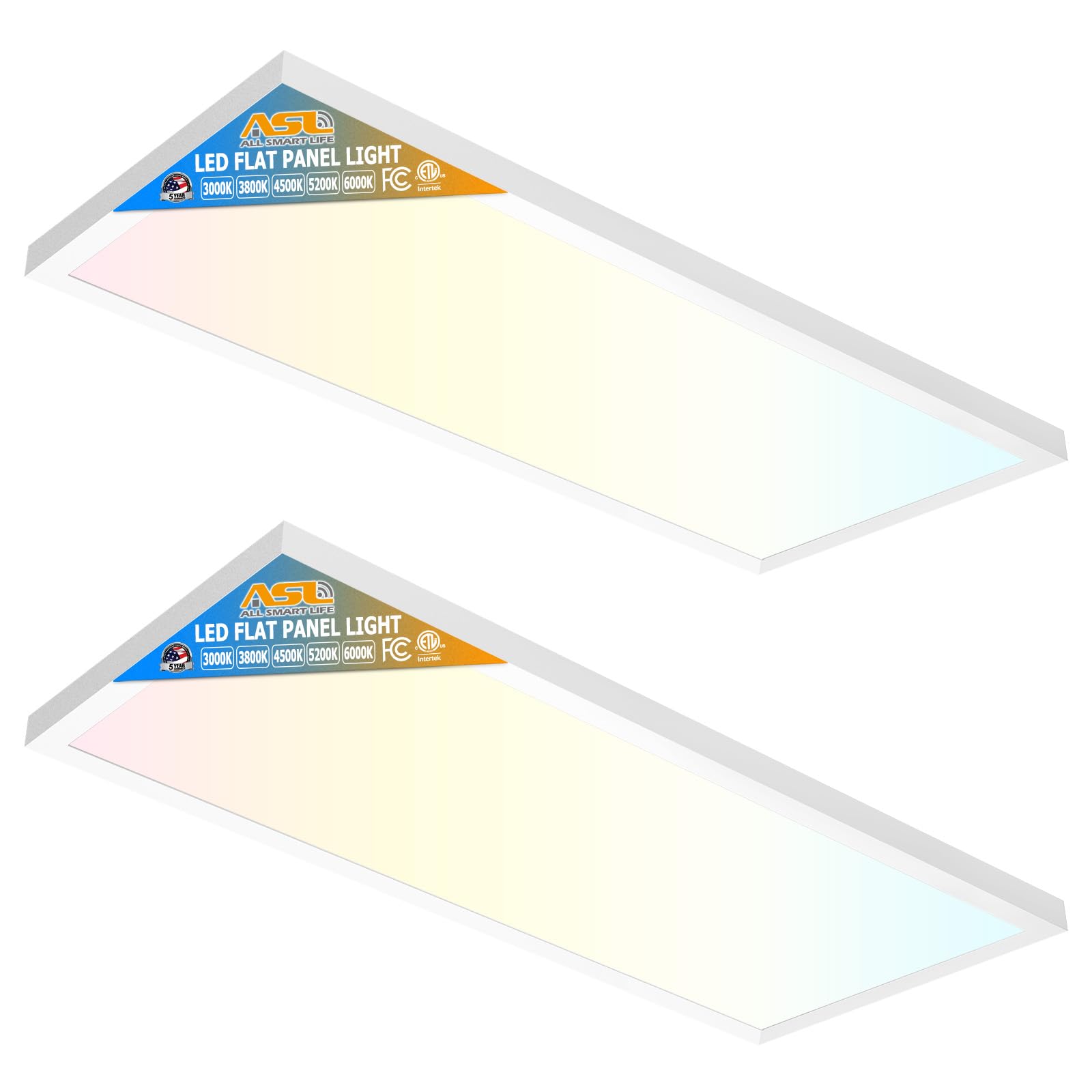 Allsmartlife 1x2ft LED panel front view, slim flush-mount design for bright spaces
