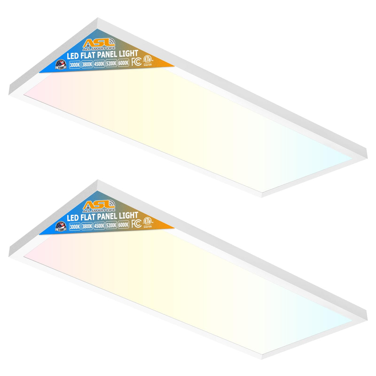 Allsmartlife 1x2ft LED panel front view, slim flush-mount design for bright spaces