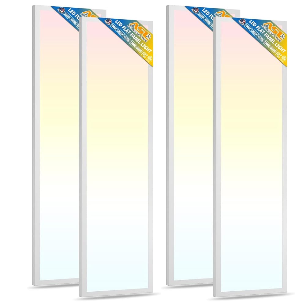 Allsmartlife 1x4ft LED panel front view showing even illumination for kitchens