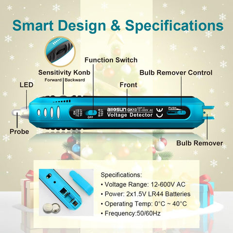 allsun bulb tester evaluates individual bulbs on a Christmas light string.