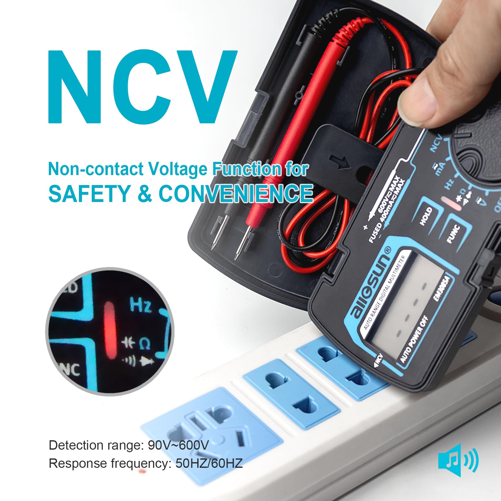 Allsun EM3085A auto-range display highlights versatile DC/AC tests