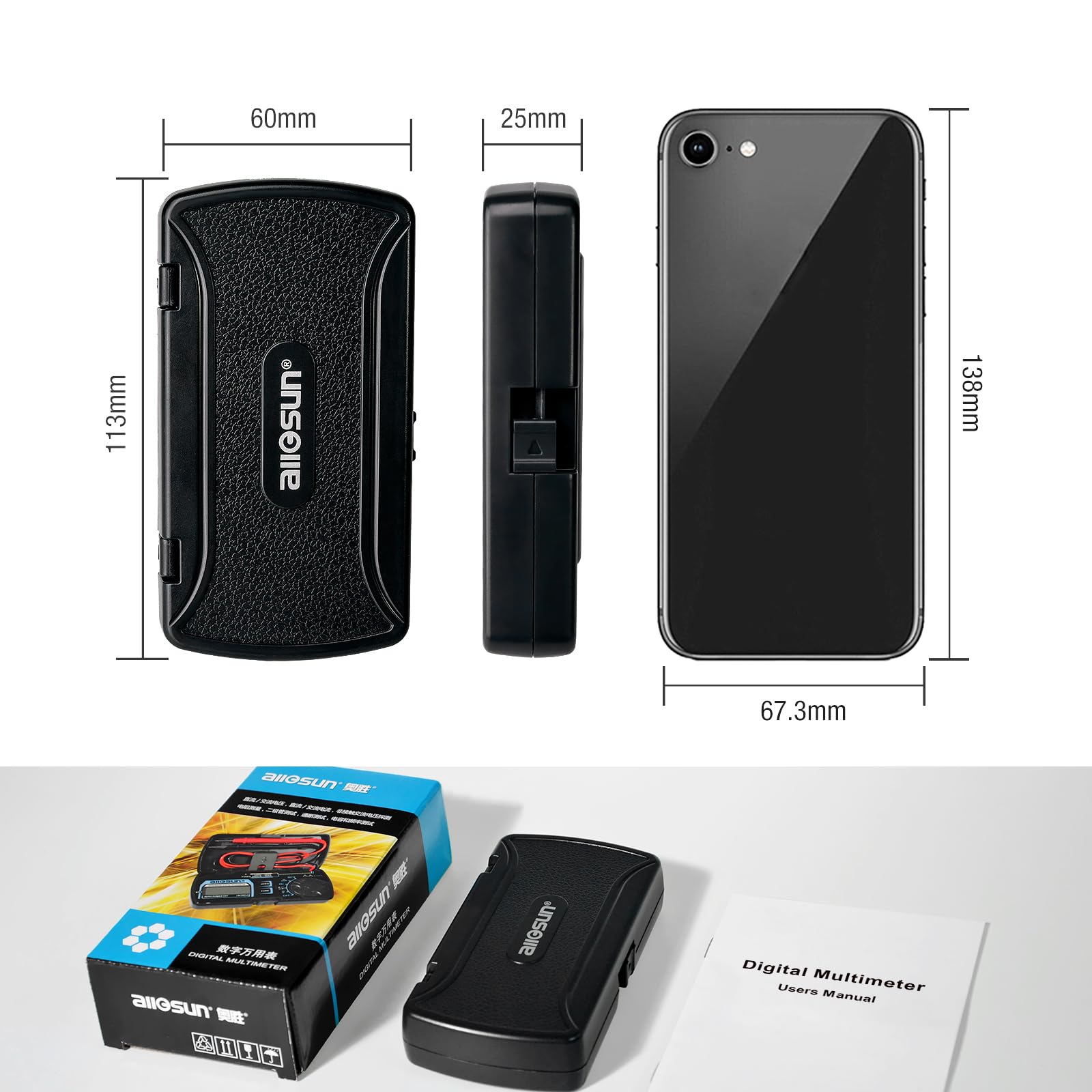 Allsun EM3085A powered by AAA battery for portable testing