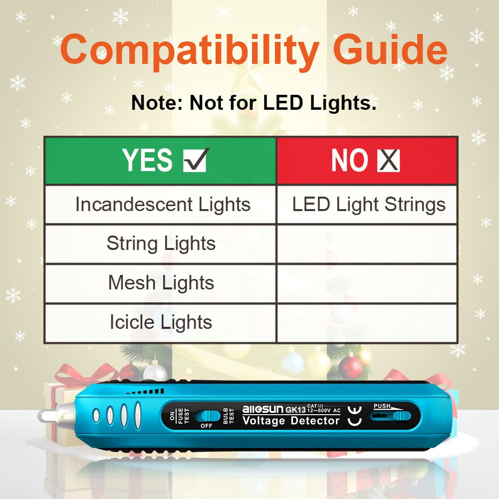 allsun fuse checker helps verify fuses in holiday lights.