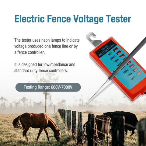 Allsun GK503B neon fence tester side view showing compact design for field use