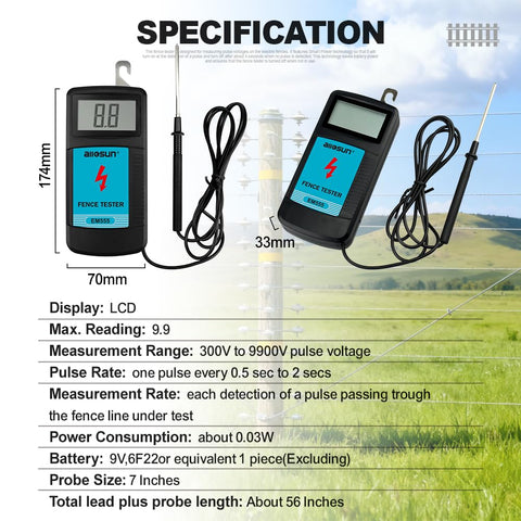 allsun ground probe in soil enabling pinpoint fault location along fence