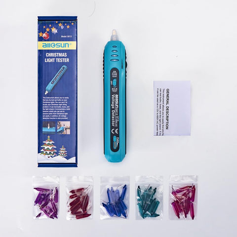 allsun tester designed for incandescent lights, not LED strings.